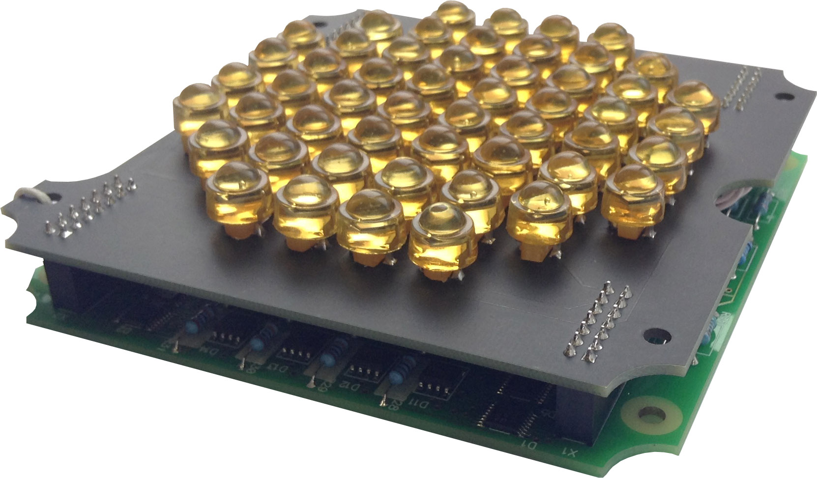 Внешняя сторона платы с 52-я фотодиодами блока ПИОПИИ