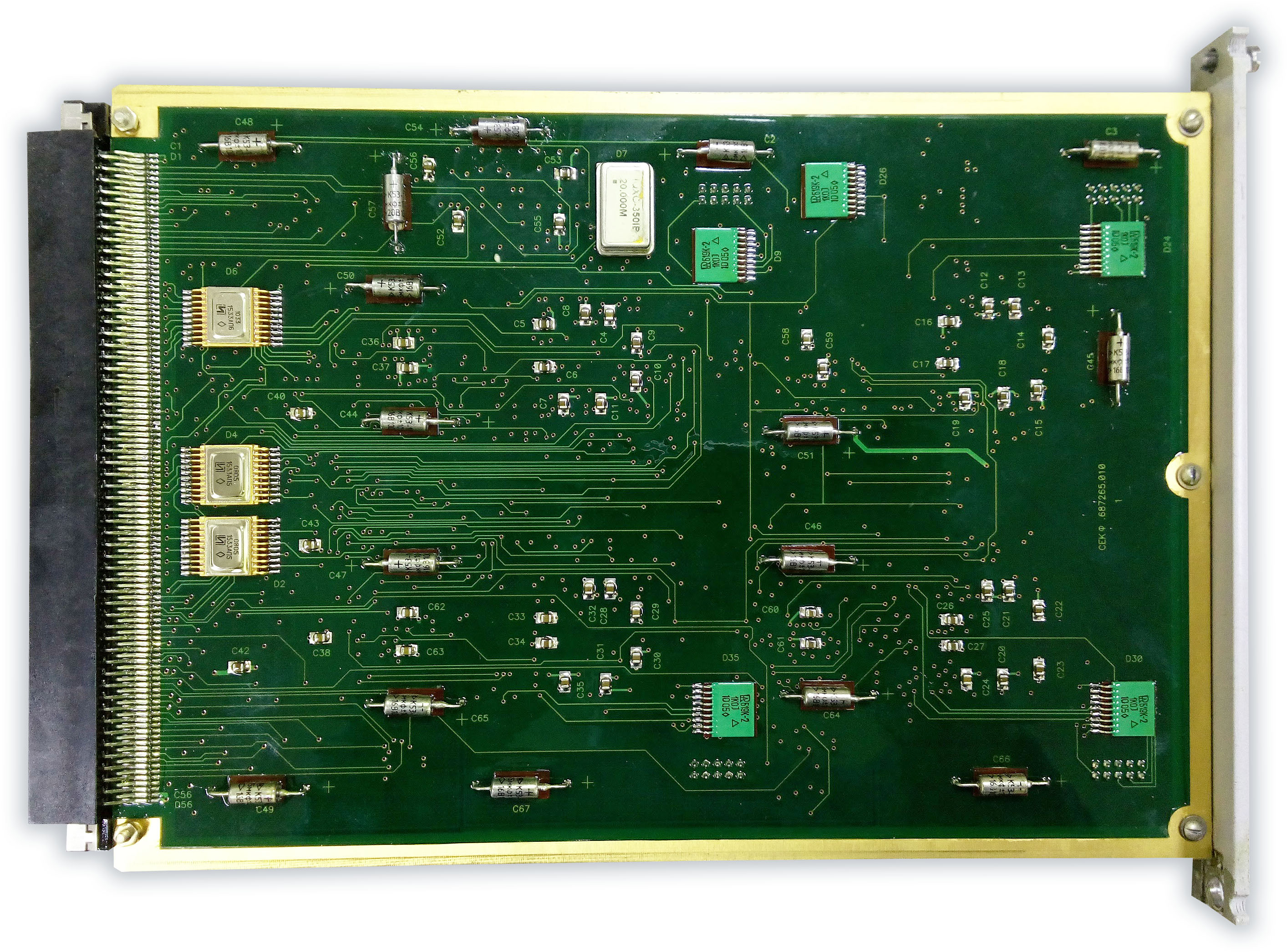 Вид задней стороны узла обмена данными ARINC-429 (УОД)